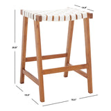 SAFAVIEH Didy 27-inch Woven Leather Rectangle Counter Stool - 19" W x 19" D x 27" H - 19Wx19Dx27H