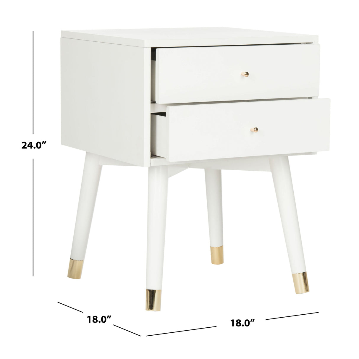 SAFAVIEH Dobrita Mid-Century Modern 2-Drawer Nightstand