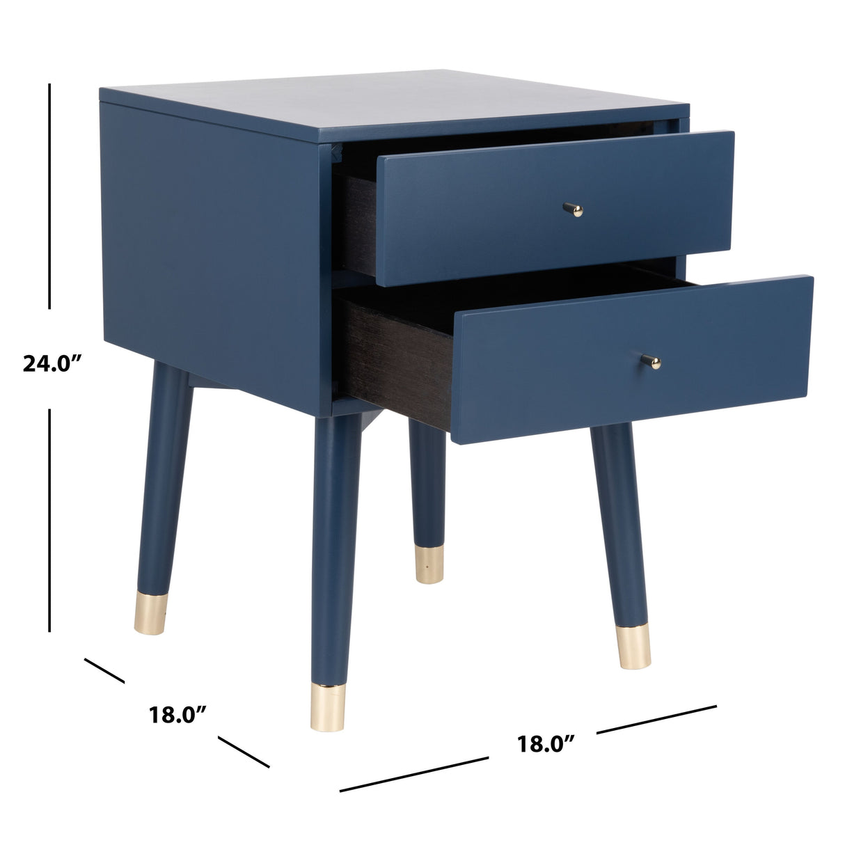 SAFAVIEH Dobrita Mid-Century Modern 2-Drawer Nightstand