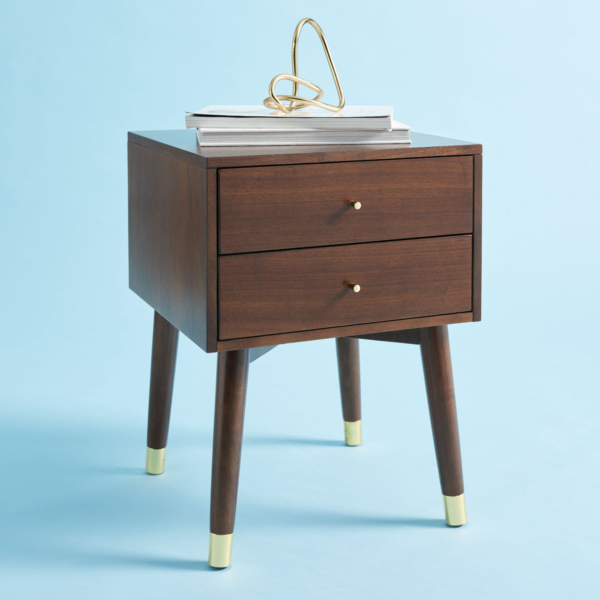 SAFAVIEH Dobrita Mid-Century Modern 2-Drawer Nightstand