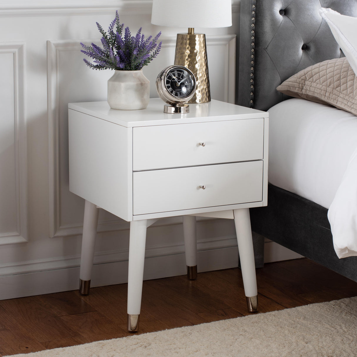 SAFAVIEH Dobrita Mid-Century Modern 2-Drawer Nightstand