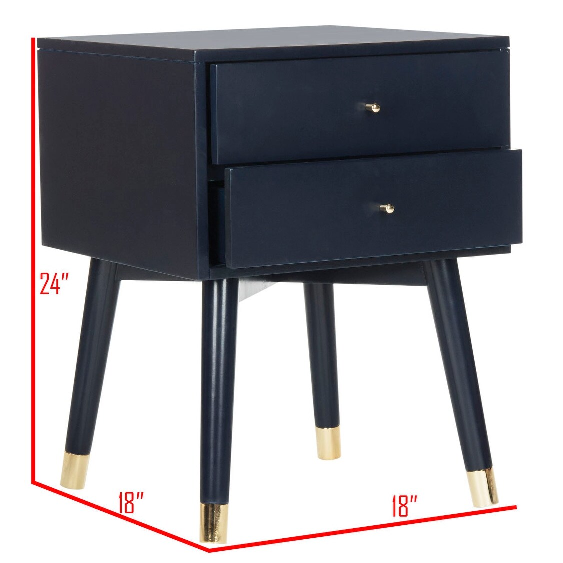 SAFAVIEH Dobrita Mid-Century Modern 2-Drawer Nightstand