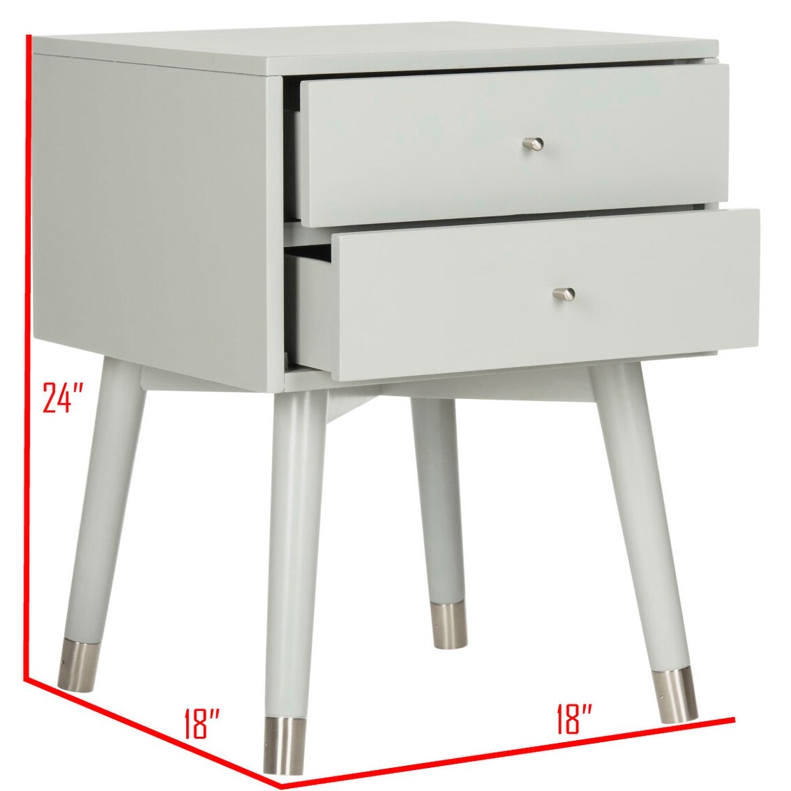 SAFAVIEH Dobrita Mid-Century Modern 2-Drawer Nightstand