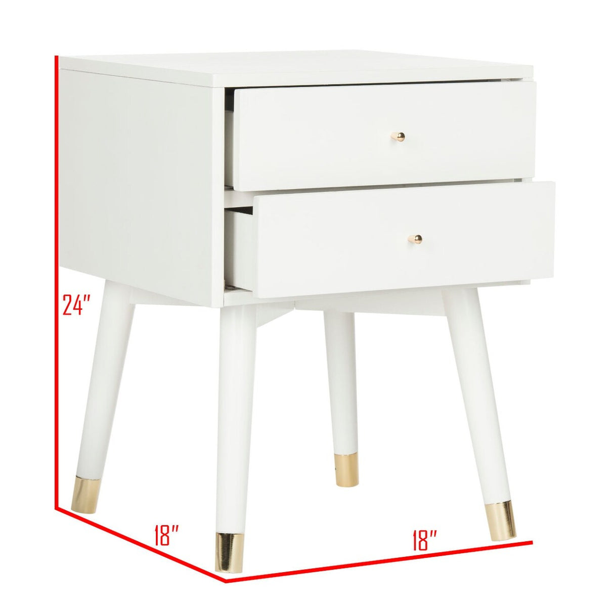 SAFAVIEH Dobrita Mid-Century Modern 2-Drawer Nightstand