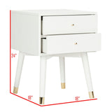 SAFAVIEH Dobrita Mid-Century Modern 2-Drawer Nightstand