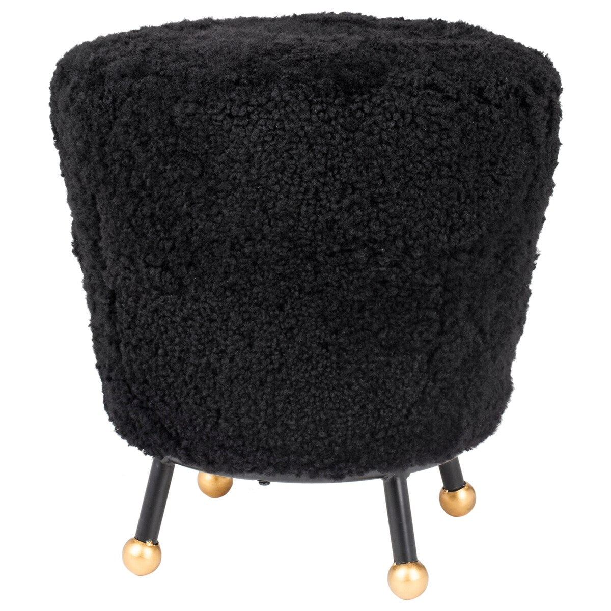 SAFAVIEH Donita Glam Shaggy Black Ottoman