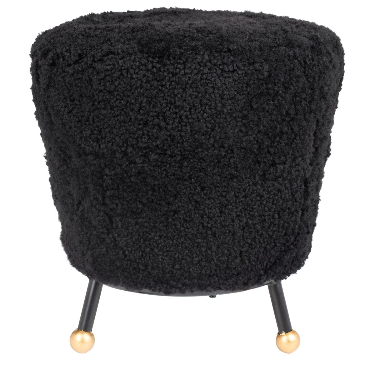 SAFAVIEH Donita Glam Shaggy Black Ottoman