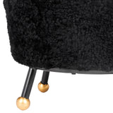 SAFAVIEH Donita Glam Shaggy Black Ottoman