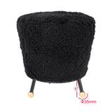 SAFAVIEH Donita Glam Shaggy Black Ottoman