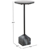 SAFAVIEH Doralice Round Marble Top Drink Table (Fully Assembled) - 10.5 In. W x 10.5 In. D x 23.5 In. H - 11Wx11Dx24H