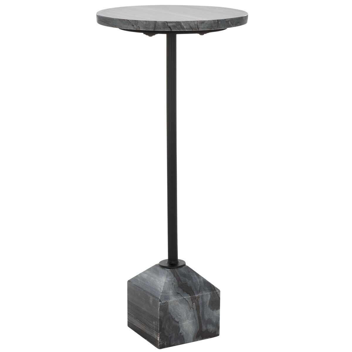 SAFAVIEH Doralice Round Marble Top Drink Table (Fully Assembled) - 10.5 In. W x 10.5 In. D x 23.5 In. H - 11Wx11Dx24H