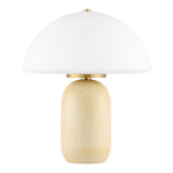 SAFAVIEH Dorette Dome Shade 14-inch Small Table Lamp (LED Bulb Included) - 11.8 In. W x 11.8 In. D x 13.5 In. H - 12Wx12Dx14H