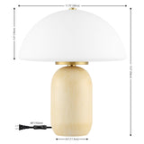 SAFAVIEH Dorette Dome Shade 14-inch Small Table Lamp (LED Bulb Included) - 11.8 In. W x 11.8 In. D x 13.5 In. H - 12Wx12Dx14H