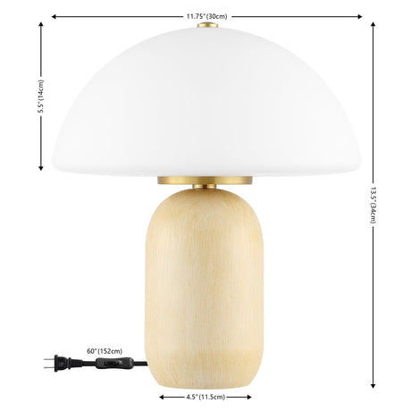 SAFAVIEH Dorette Dome Shade 14-inch Small Table Lamp (LED Bulb Included) - 11.8 In. W x 11.8 In. D x 13.5 In. H - 12Wx12Dx14H