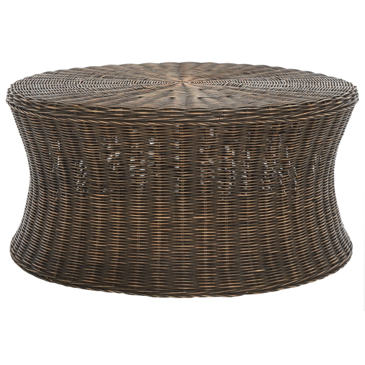 SAFAVIEH Dorinda Dark Brown Wicker Ottoman