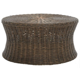 SAFAVIEH Dorinda Dark Brown Wicker Ottoman