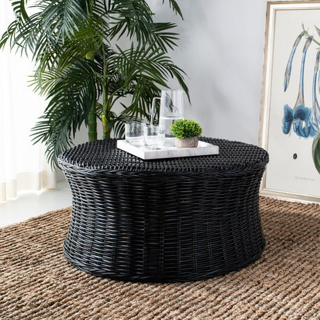 SAFAVIEH Dorinda Dark Brown Wicker Ottoman