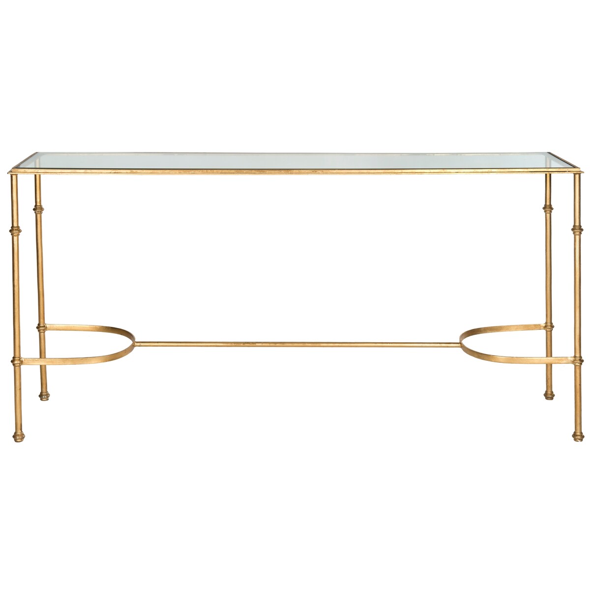 SAFAVIEH Dorla Gold/ Tempered Glass Top Console - 63" x 16" x 32" - 63Wx16Dx32H