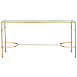 SAFAVIEH Dorla Gold/ Tempered Glass Top Console - 63" x 16" x 32" - 63Wx16Dx32H