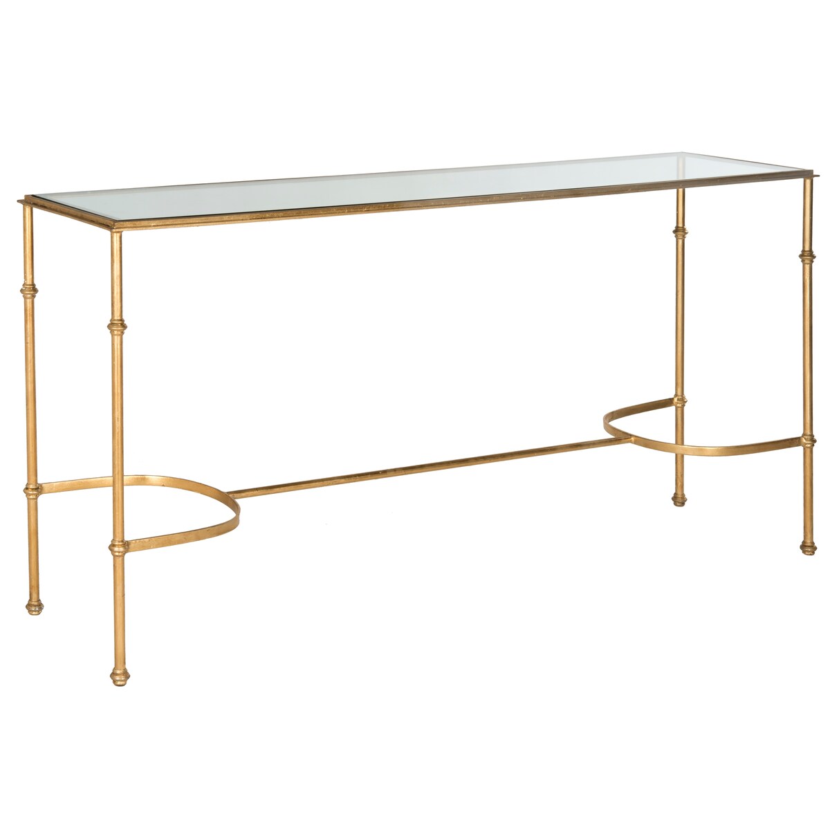 SAFAVIEH Dorla Gold/ Tempered Glass Top Console - 63" x 16" x 32" - 63Wx16Dx32H