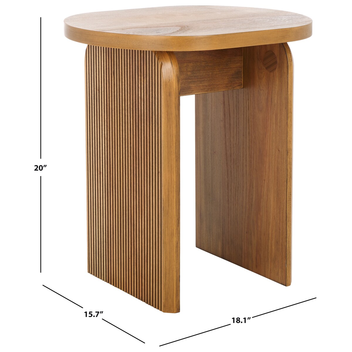 SAFAVIEH Dorothea Ribbed Accent Table - 18.1 In. W x 15.7 In. D x 20 In. H - 18Wx16Dx20H