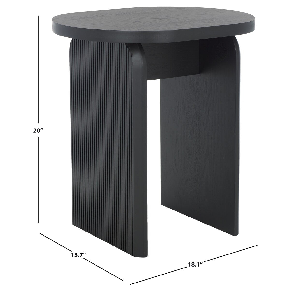 SAFAVIEH Dorothea Ribbed Accent Table - 18.1 In. W x 15.7 In. D x 20 In. H - 18Wx16Dx20H