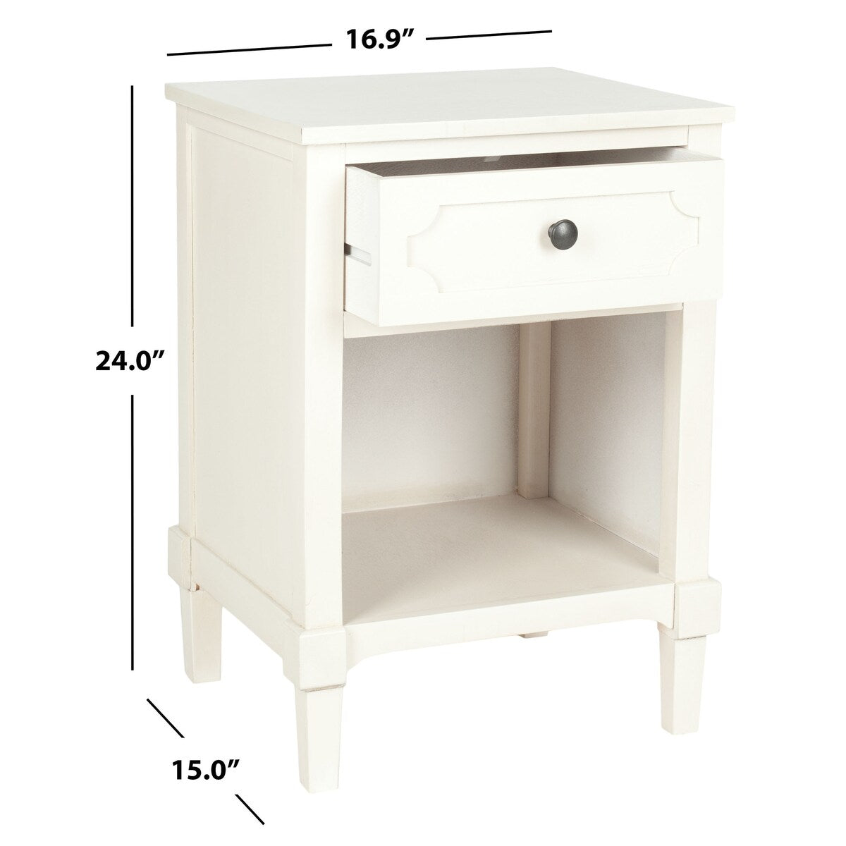 SAFAVIEH Doshia Grey Storage Side Table - 16.9" x 15" x 24" - 17Wx15Dx24H