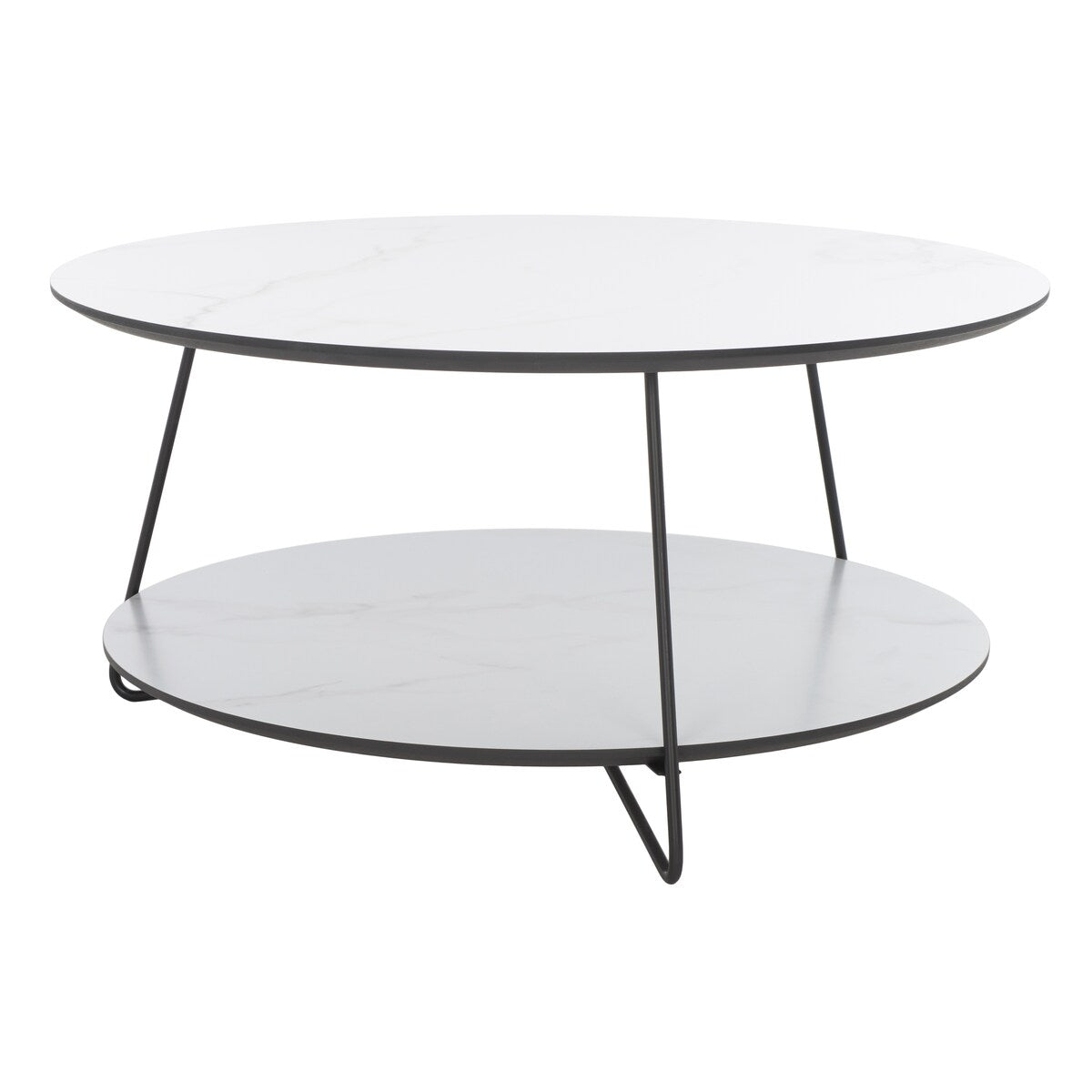 SAFAVIEH Dot Modern 2-Tier Round Coffee Table - 32 In. W x 32 In. D x 16 In. H - 32Wx32Dx16H