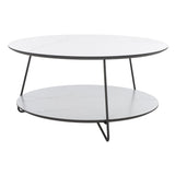 SAFAVIEH Dot Modern 2-Tier Round Coffee Table - 32 In. W x 32 In. D x 16 In. H - 32Wx32Dx16H