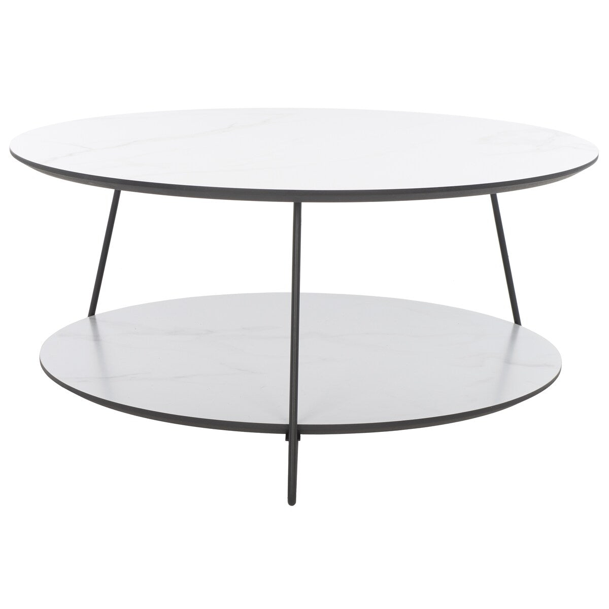 SAFAVIEH Dot Modern 2-Tier Round Coffee Table - 32 In. W x 32 In. D x 16 In. H - 32Wx32Dx16H