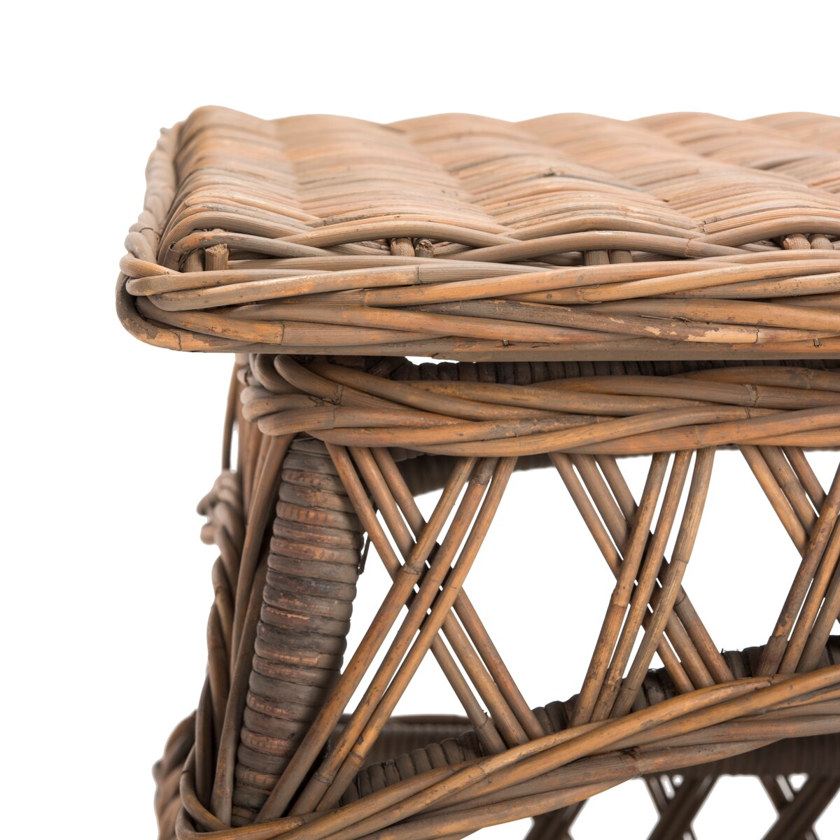 SAFAVIEH Draginja Natural Rattan Accent Table - 23.6" x 23.6" x 20.5" - 24Wx24Dx21H