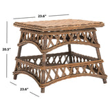 SAFAVIEH Draginja Natural Rattan Accent Table - 23.6" x 23.6" x 20.5" - 24Wx24Dx21H