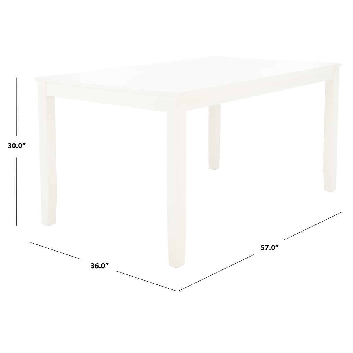 SAFAVIEH Earnestine Rectangle Dining Table - 57" W x 36" L x 30" H - 57Wx36Dx30H