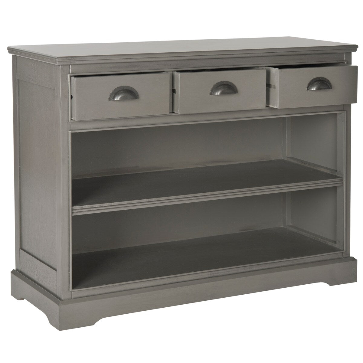 SAFAVIEH Ednah Grey Storage Bookshelf Unit - 39.4" x 13.8" x 29.9" - 39Wx14Dx30H