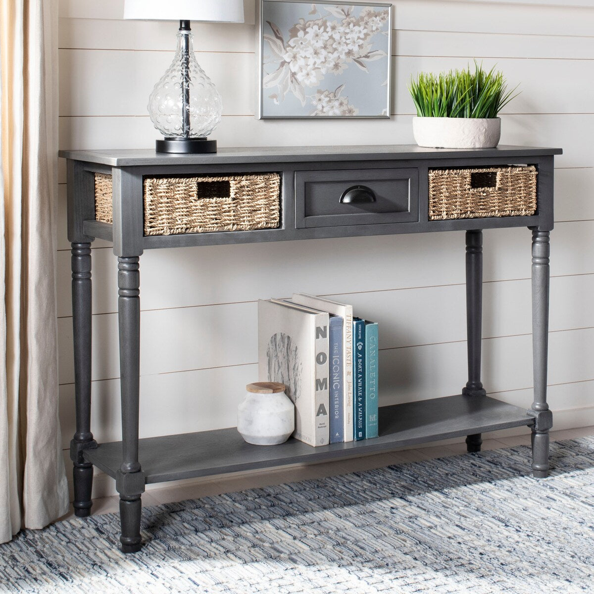 SAFAVIEH Edyth Grey Console - 44.5" x 13.4" x 31.5" - 45Wx13Dx32H