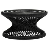 SAFAVIEH Efrat Large Bowed Black Coffee Table - 31.5" x 31.5" x 15.7" - 32Wx32Dx16H