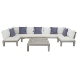 SAFAVIEH Egea 5-Piece Outdoor Solid Wood Sectional Conversation Set - 55W x 27D x 29H