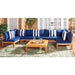 SAFAVIEH Egea 5-Piece Outdoor Solid Wood Sectional Conversation Set - 55W x 27D x 29H