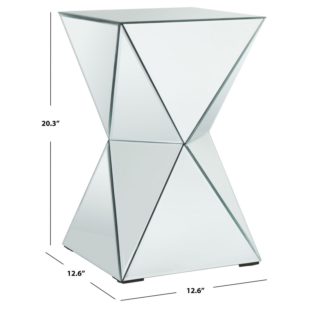 SAFAVIEH Einhildur Mirrored Accent Table - 13" W x 13" D x 20" H - 13Wx13Dx20H