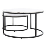 SAFAVIEH Elberta 2 Round Nesting Coffee Table - 43" L x 36" D x 18" H - 32Wx32Dx18H