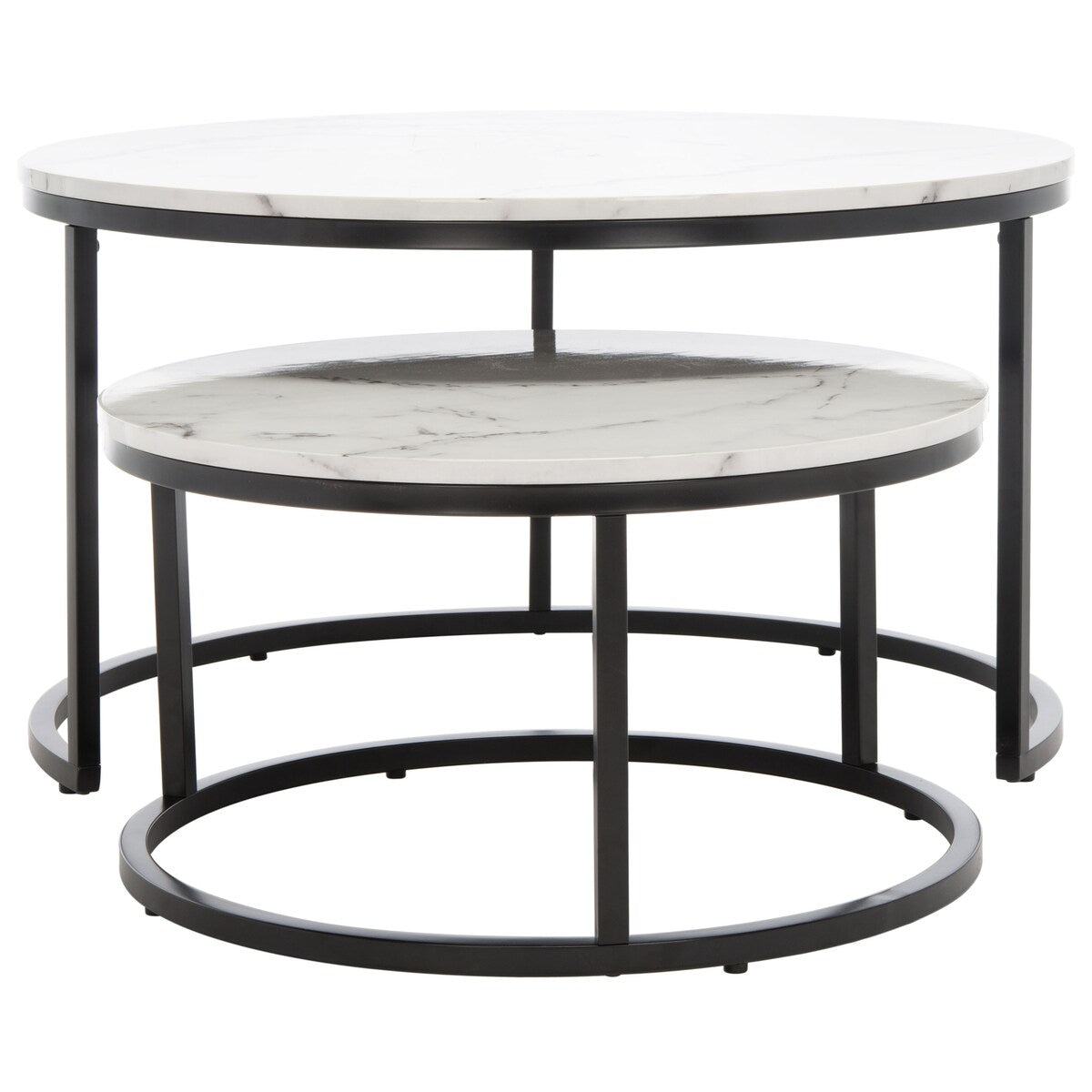 SAFAVIEH Elberta 2 Round Nesting Coffee Table - 43" L x 36" D x 18" H - 32Wx32Dx18H