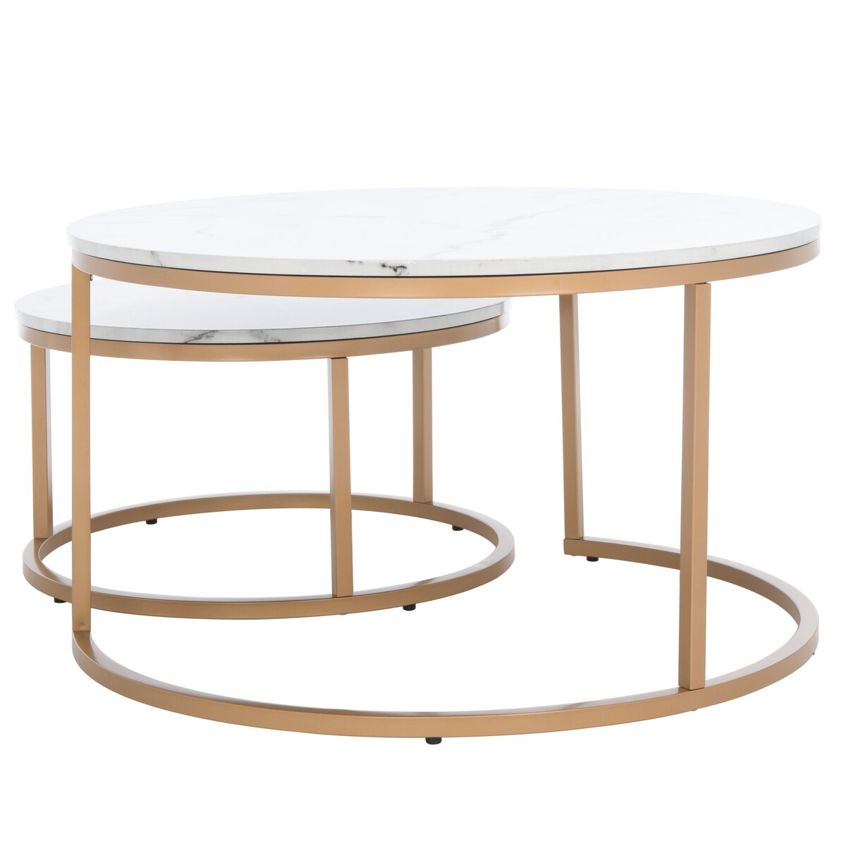 SAFAVIEH Elberta 2 Round Nesting Coffee Table - 43" L x 36" D x 18" H - 32Wx32Dx18H