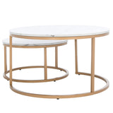 SAFAVIEH Elberta 2 Round Nesting Coffee Table - 43" L x 36" D x 18" H - 32Wx32Dx18H