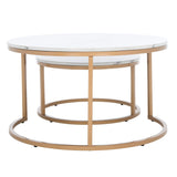 SAFAVIEH Elberta 2 Round Nesting Coffee Table - 43" L x 36" D x 18" H - 32Wx32Dx18H