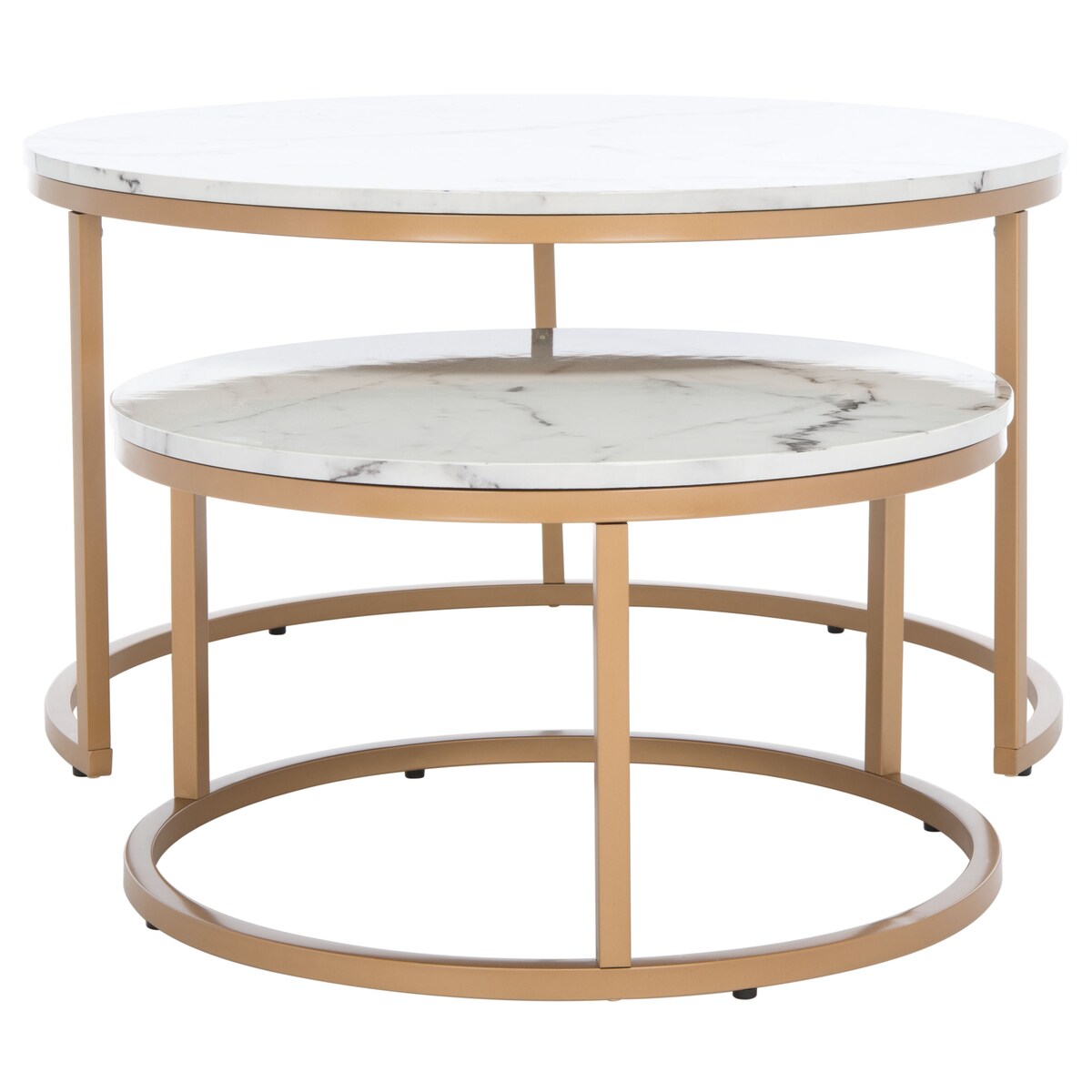 SAFAVIEH Elberta 2 Round Nesting Coffee Table - 43" L x 36" D x 18" H - 32Wx32Dx18H