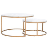 SAFAVIEH Elberta 2 Round Nesting Coffee Table - 43" L x 36" D x 18" H - 32Wx32Dx18H