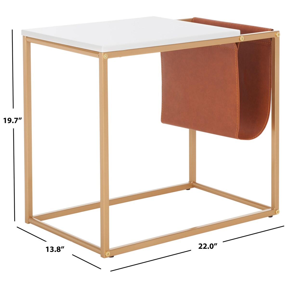 SAFAVIEH Eldora Side Table - 22" L x 14" W x 20" H - 22Wx14Dx20H