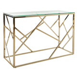 SAFAVIEH Eleonore Clear/ Brass Console Table - 48" x 18" x 30.3" - 48Wx18Dx30H