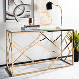 SAFAVIEH Eleonore Clear/ Brass Console Table - 48" x 18" x 30.3" - 48Wx18Dx30H