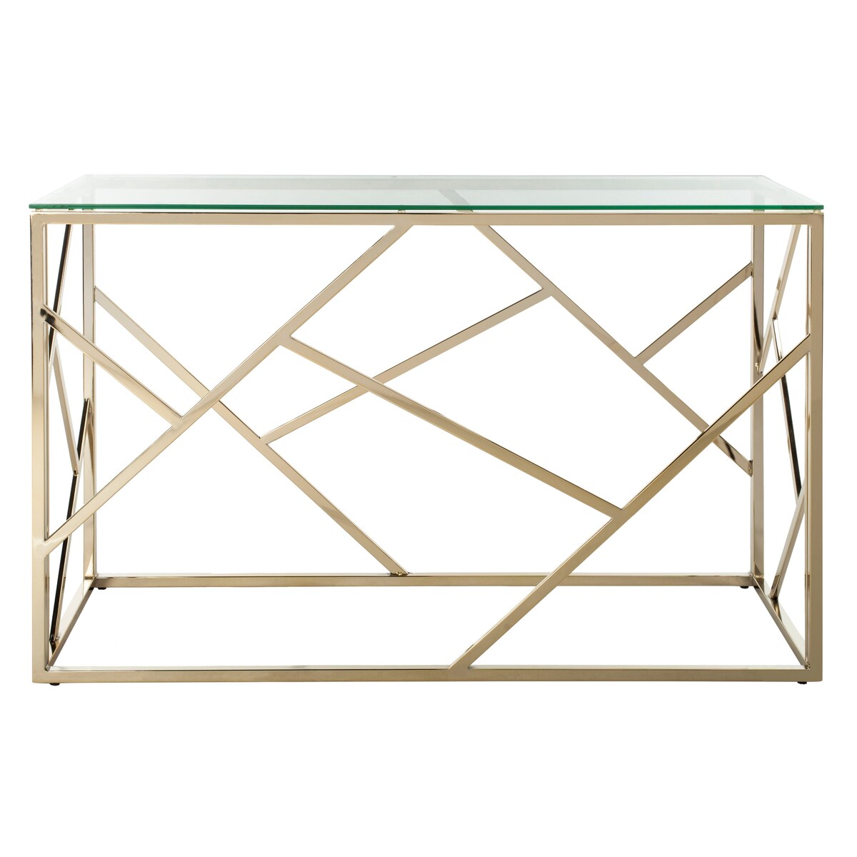 SAFAVIEH Eleonore Clear/ Brass Console Table - 48" x 18" x 30.3" - 48Wx18Dx30H